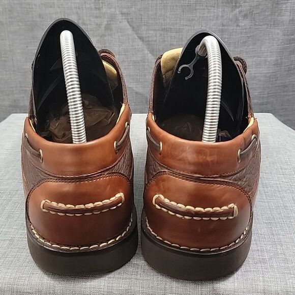 LL Bean Alagash bison handsewn Oxford Raisin brown leather rubber sole men\'s 14 main image 7